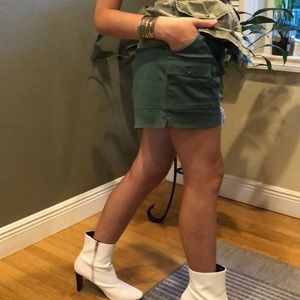 Green army color cargo shorts